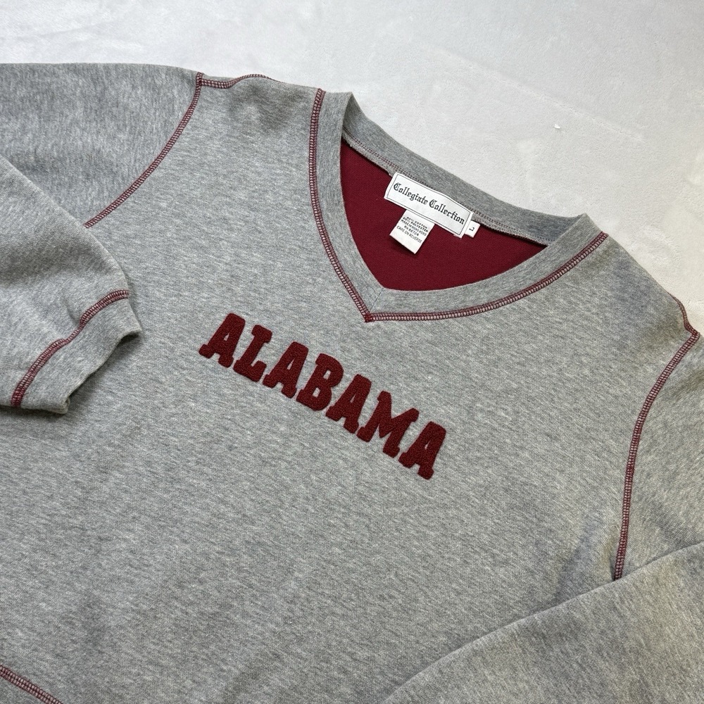 Alabama Collegiate Collection Cropped Sweatshirt‎ Gray Crimson Womens L